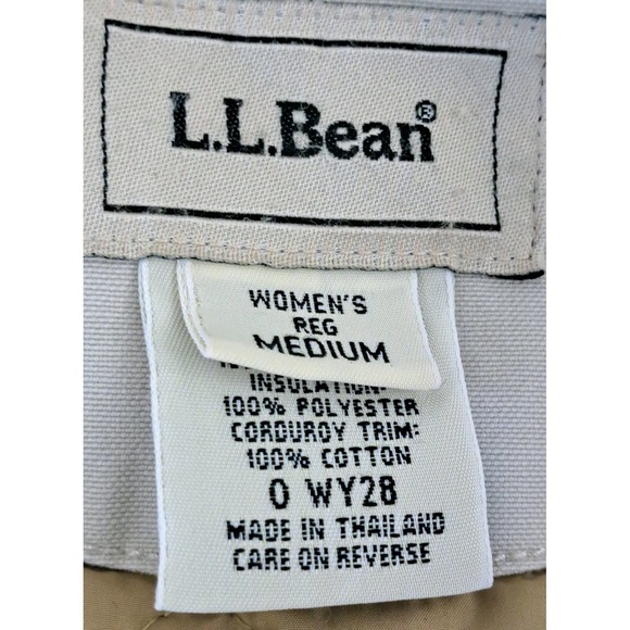 LL Bean Barn Coat Womens M Quilted Lining Field Jacket Chore Corduroy Collar - Picture 8 of 12